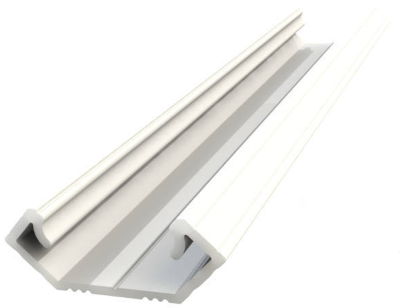 Alumiinikisko LED-valonauhoille 12mm valkoinen 1m