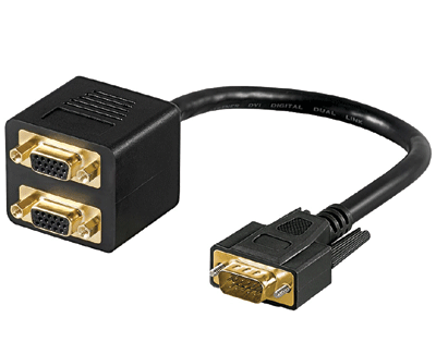 VGA-jakaja 1xIN/2xOUT musta 0,2m *