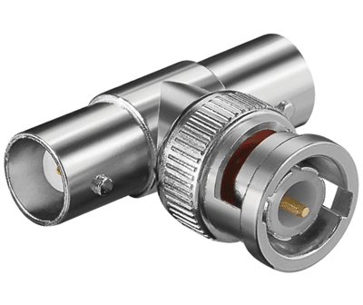 BNC-T-liitinadapteri 50ohm naaras/uros/naaras