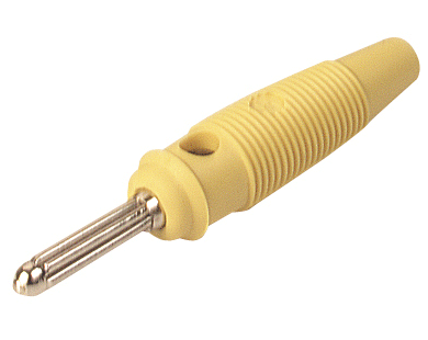 Banaanipistoke 4mm ruuviliitäntä 16A 60Vdc keltainen (930726-103)
