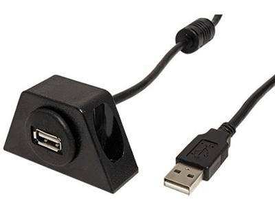 USB-jatkojohto USB 2.0 paneeliasennukseen USB-A/USB-A musta 1,2m