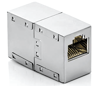 Modular-jatkoliitin 8/8-napainen (RJ45) suojattu STP/Cat5e