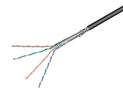 LAN-asennuskaapeli Cat5e SF/UTP musta PE 100m/rulla