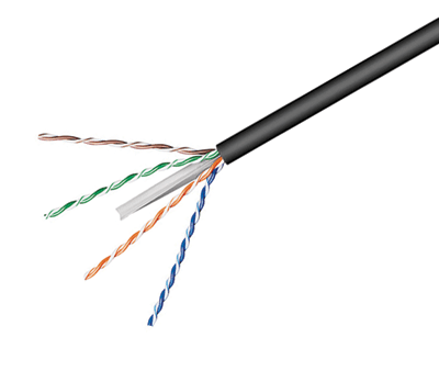 LAN-asennuskaapeli Cat6 U/UTP musta PE 100m/rulla