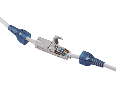 Cat6a-jatkoliitin 8/8-napainen (RJ45) suojattu STP/Cat6/Cat6a