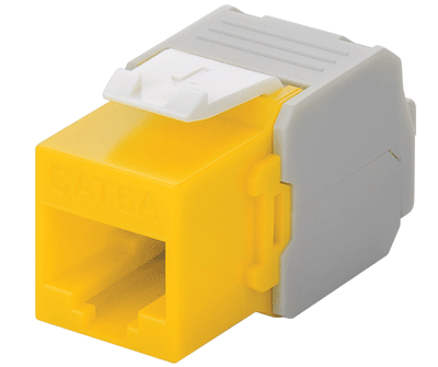 Modular-runkoliitin paneeliin 8/8-napainen (RJ45/Cat6a) UTP keltainen