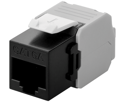 Modular-runkoliitin paneeliin 8/8-napainen (RJ45/Cat6a) UTP musta