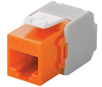 Modular-runkoliitin paneeliin 8/8-napainen (RJ45/Cat6a) UTP oranssi