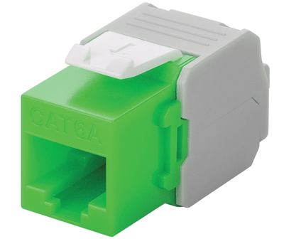 Modular-runkoliitin paneeliin 8/8-napainen (RJ45/Cat6a) UTP vihreä