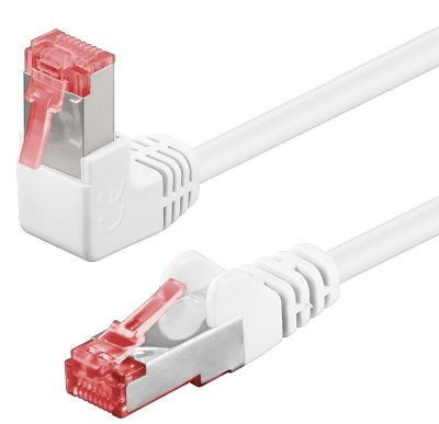 Cat6-liitäntäkaapeli kulma/suora suojattu S/FTP harmaa 0,25m