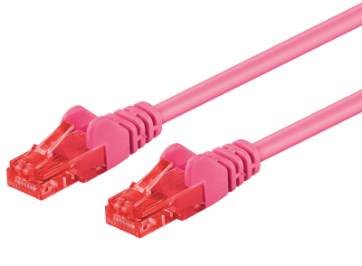Cat6-liitäntäkaapeli suojaamaton (U/UTP) vaaleanpunainen 15m