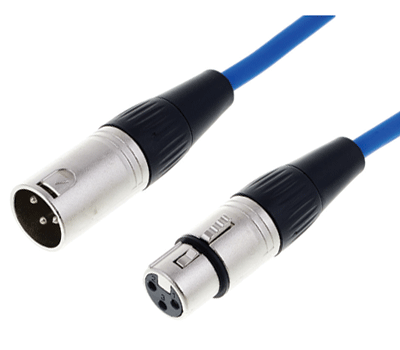 XLR-mikrofonikaapeli uros/naaras sininen 10m