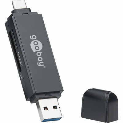 Muistikortinlukija USB-väylään USB-C 3.0 / USB-A 3.0 (SD/micro-SD)