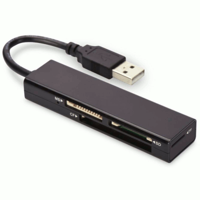 Muistikortinlukija USB-väylään USB-A 2.0 CF/SD/micro-SD