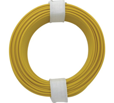 Kytkentälanka 60Vdc 0,5mm keltainen 10m/rll (105-3)