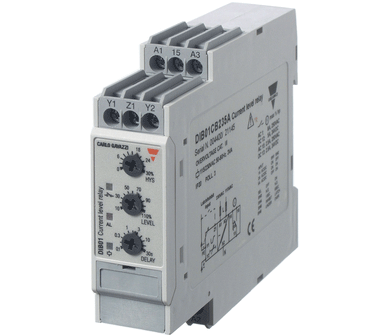 Virranvalvontarele DIN-kiskoon 24-48Vac/dc 0,1-5A yli-/alivirta