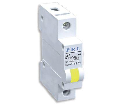 LED-merkkilamppu DIN-kiskoon 24Vac/dc keltainen
