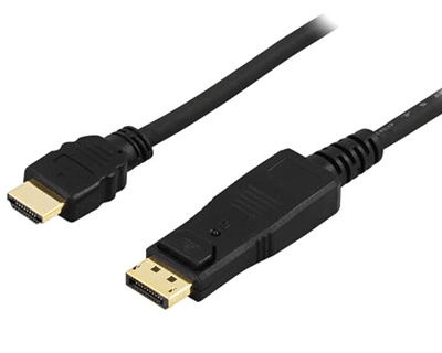 DisplayPort/HDMI-liitäntäkaapeli Full-HD musta 0,5m