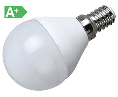 LED-lamppu E14 MiniGlobe 230Vac 6W 510lm 3000K lämmin valkoinen