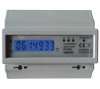 Energiankulutusmittari DIN-kiskoon 3-vaihe 10A/100A 230Vac