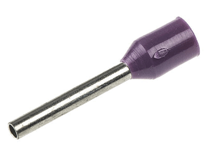 Eristetty pääteholkki 0,25mm²/8mm violetti 100kpl/pkk