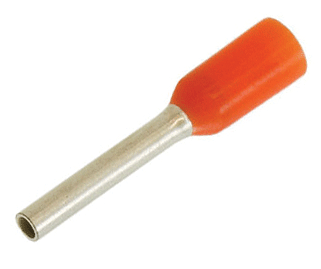 Eristetty pääteholkki 0,5mm²/8mm oranssi 100kpl/pkk