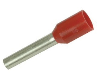 Eristetty pääteholkki 10mm²/18mm punainen 50kpl/pkk