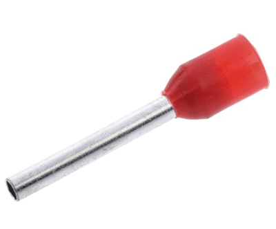 Eristetty pääteholkki 1,0mm²/12mm punainen 100kpl/pkk Eristetty pääteholkki 1,0mm²/12mm punainen 100kpl/pkk