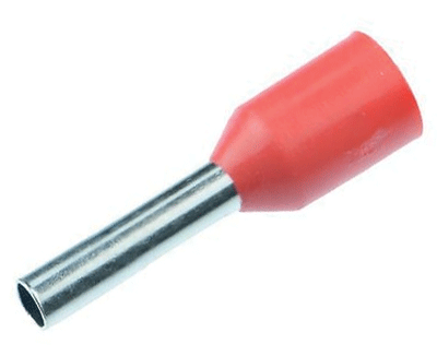 Eristetty pääteholkki 1,5mm²/8mm punainen 100kpl/pkk