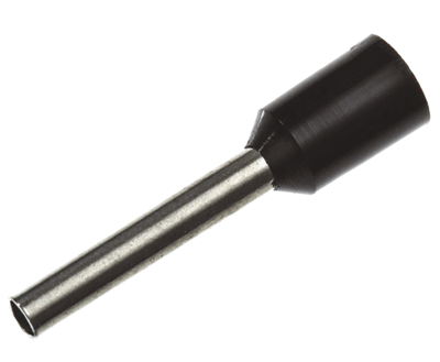 Eristetty pääteholkki 1,5mm²/12mm musta 100kpl/pkk Eristetty pääteholkki 1,5mm²/12mm musta 100kpl/pkk