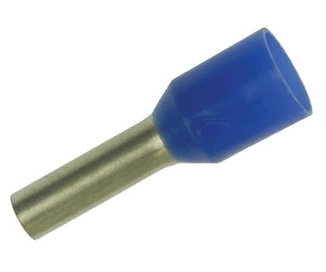 Eristetty pääteholkki 16mm²/12mm sininen 50kpl/pkk Eristetty pääteholkki 16mm²/12mm sininen 50kpl/pkk