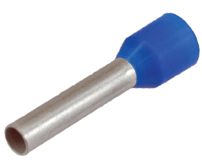 Eristetty pääteholkki 16mm²/18mm sininen 50kpl/pkk Eristetty pääteholkki 16mm²/18mm sininen 50kpl/pkk