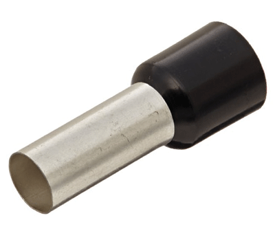 Eristetty pääteholkki 6,0mm²/12mm musta 100kpl/pkk Eristetty pääteholkki 6,0mm²/12mm musta 100kpl/pkk