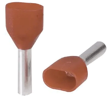 Eristetty pääteholkki 2x1,0mm²/12mm punainen 100kpl/pkk Eristetty pääteholkki 2x1,0mm²/12mm punainen 100kpl/pkk