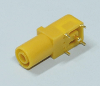 Turvabanaanihylsy piirilevylle 4mm keltainen Turvabanaanihylsy piirilevylle 4mm keltainen