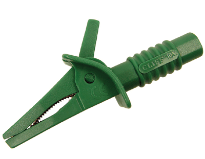 Hauenleukaliitin 4mm turvabanaaniliittimelle Cat II 1000V vihreä (FCR7942)