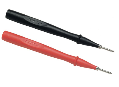 Mittauskärkipari 4mm turvabanaaniliittimille, punainen/musta Mittauskärkipari 4mm turvabanaaniliittimille, punainen/musta