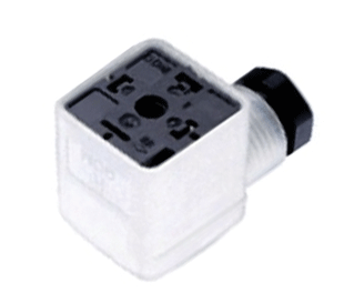 Venttiilipistoke A-sarja LED-merkkivalolla 3+1-nap. 24Vac/dc M16 valkoinen