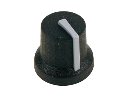 Laitenuppi muovi 6mm/16mm musta/harmaa