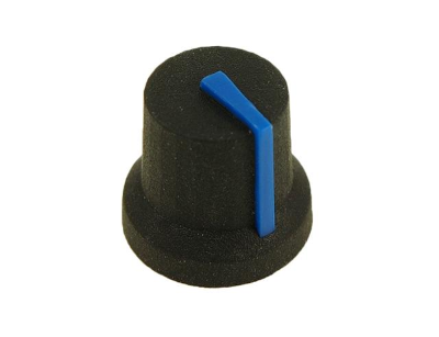 Laitenuppi muovi 6mm/16mm musta/sininen Laitenuppi muovi 6mm/16mm musta/sininen