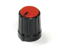 Laitenuppi muovi 6mm/13,3mm musta/punainen