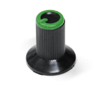 Laitenuppi muovi 6mm/17,8mm musta/vihreä