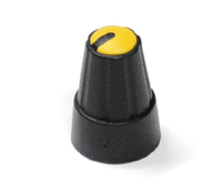 Laitenuppi muovi 6mm/13mm musta/keltainen