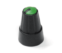 Laitenuppi muovi 6mm/13mm musta/vihreä