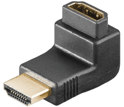 HDMI-kulma-adapteri 90° uros/naaras