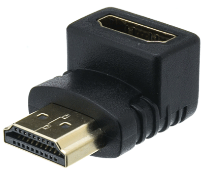 HDMI-kulma-adapteri 90° uros/naaras