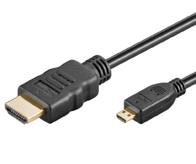 HDMI/micro-HDMI-liitäntäkaapeli Full-HD/3D musta 1,5m