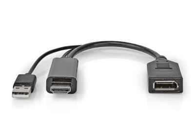 Adapteri HDMI-uros/Displayport-naaras 4K/Ultra-HD 0,25m musta