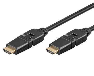 HDMI-liitäntäkaapeli Full-HD Ethernet/3D 360° musta 5m