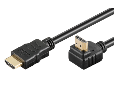 HDMI-liitäntäkaapeli Full-HD Ethernet/3D kulma/90° musta 1m
